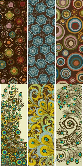 复古花纹banner矢量背景素材